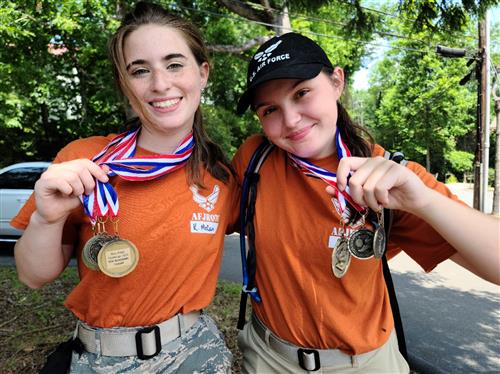 Two cadets show off their medals