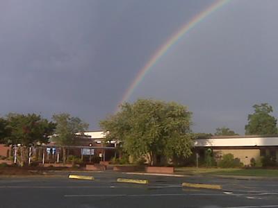 rainbow over school 